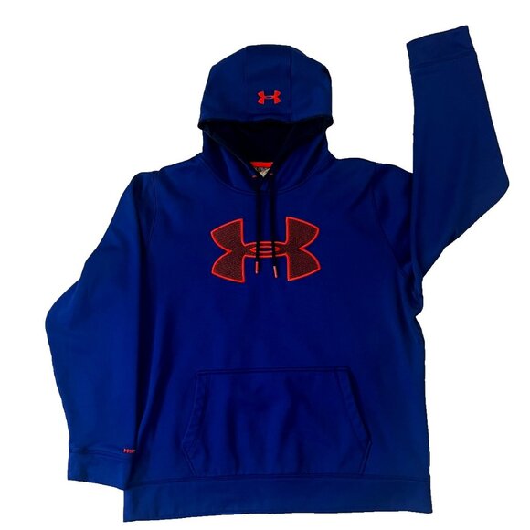 Under Armour Mens Hoodie 2XL Pullover Storm1 Cold Gear Dark Blue - Picture 1 of 14